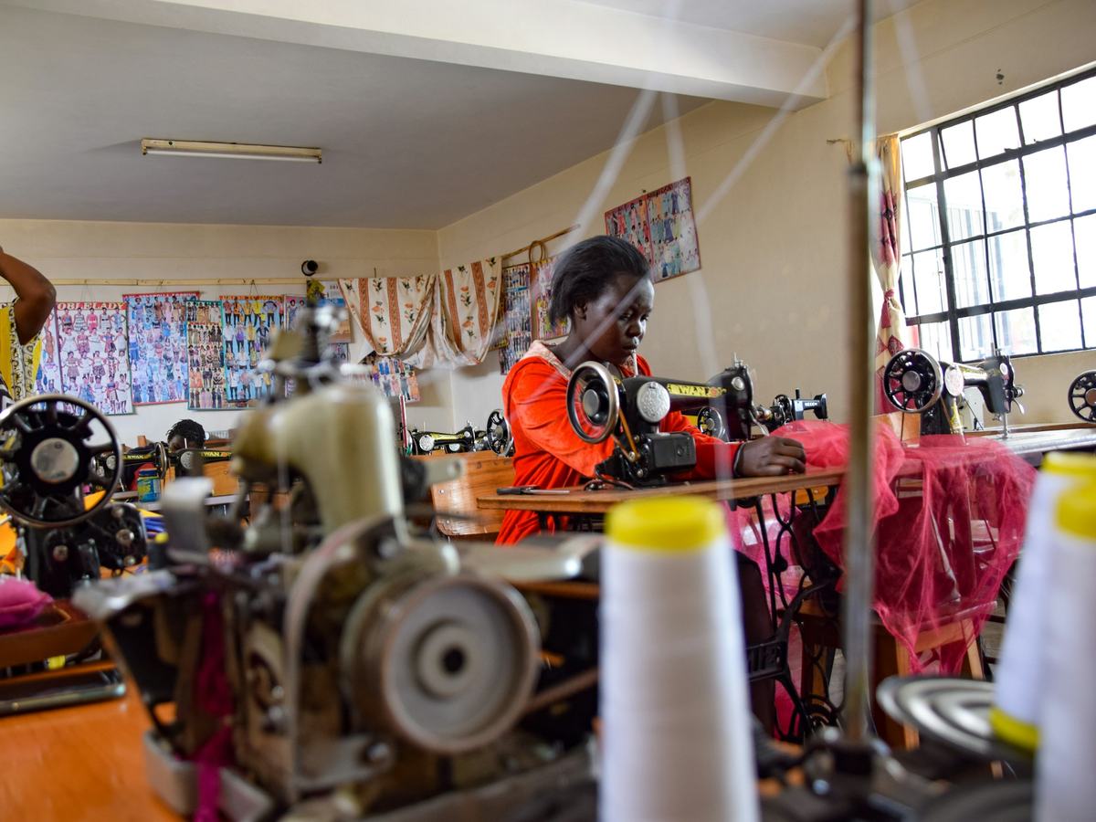 Learning to sew at a tailoring school in Nairobi